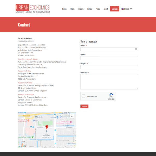 Urban Economics – Contact
