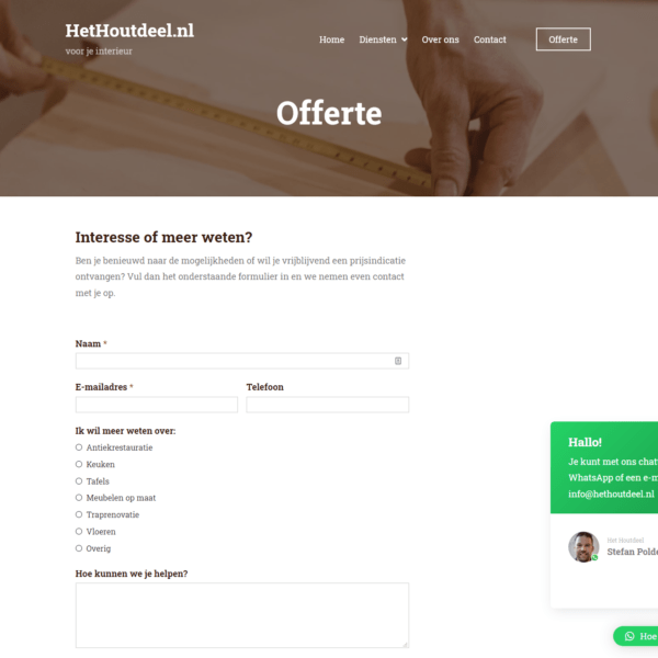 Het Houtdeel – Offerte